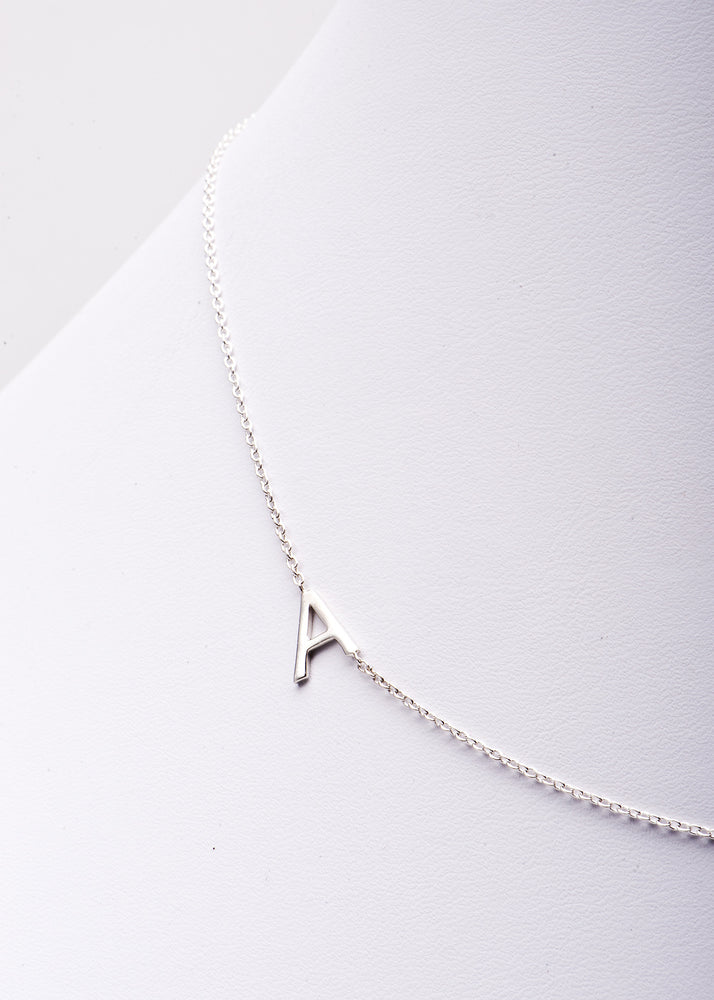 Sideways Initial Necklace - Charmed Circle