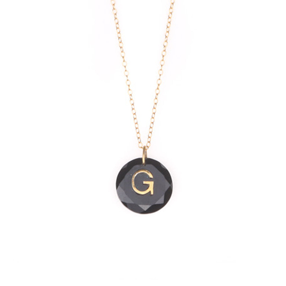 
            
                Load image into Gallery viewer, Like Letter Necklace Black Onyx - Charmed Circle
            
        