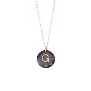 Like Letter Necklace Black Onyx - Charmed Circle