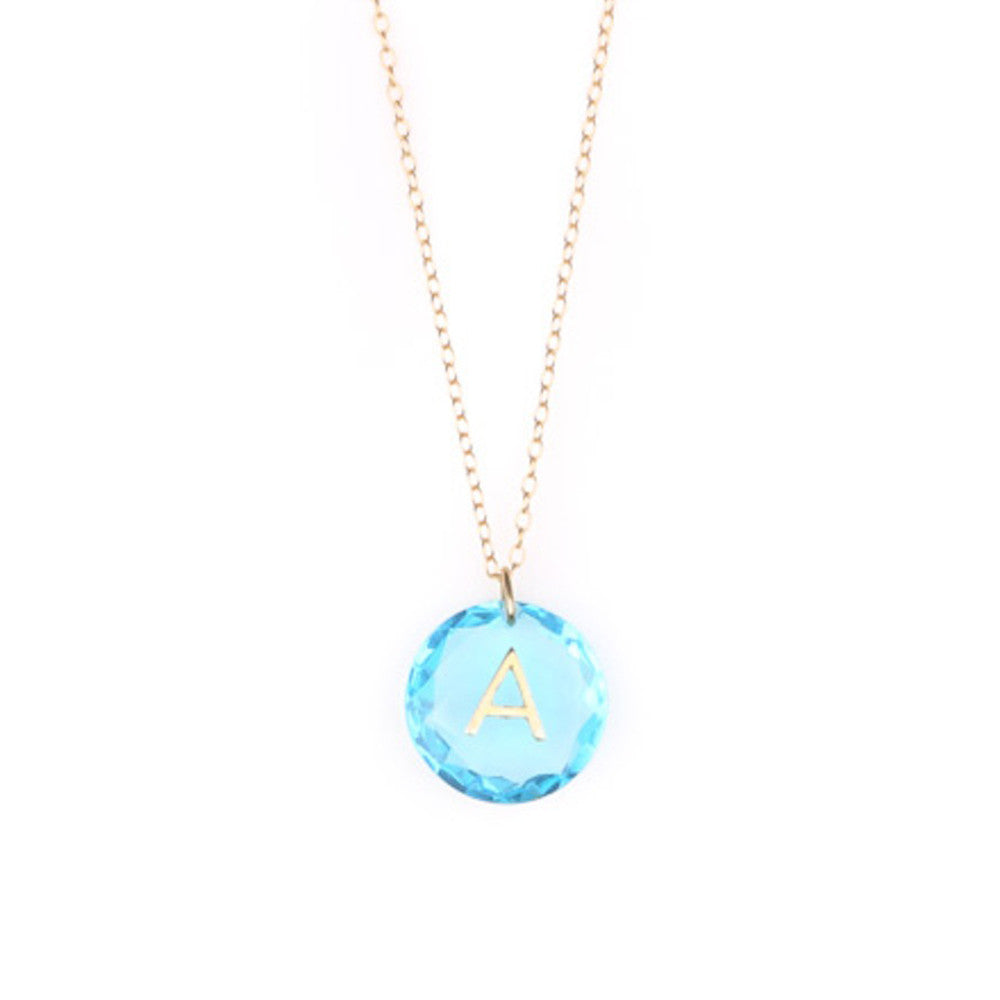 Like Letter Necklace Blue Topaz