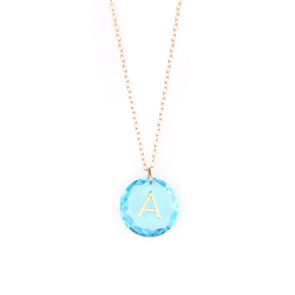 Like Letter Necklace Blue Topaz - Charmed Circle