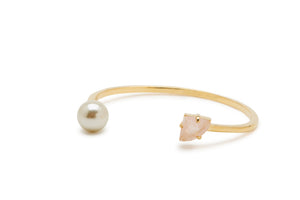 Pearl and Stone Bangle - Charmed Circle