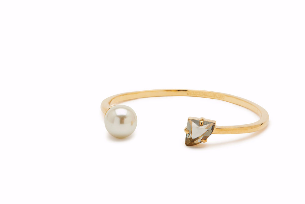 Pearl and Stone Bangle - Charmed Circle