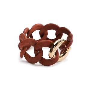 
            
                Load image into Gallery viewer, Curb Link Bracelet - Leather - Charmed Circle
            
        