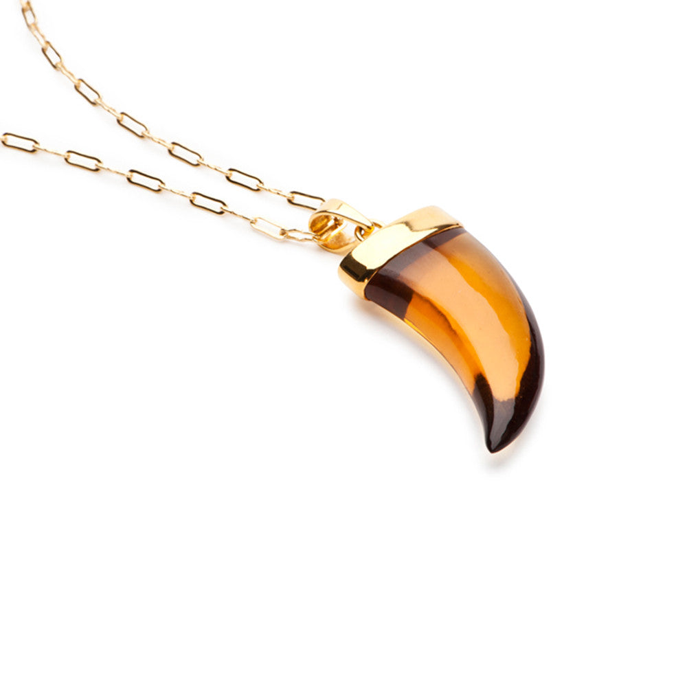 
            
                Load image into Gallery viewer, Semi Precious Horn Pendant - Charmed Circle
            
        
